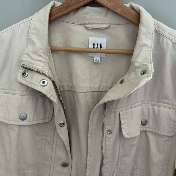 Gap Factory Cream 100% Cotton Denim Utility Jacket - L - Picture 6 of 7